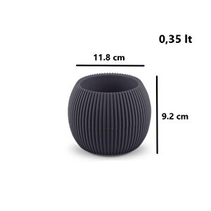 Krs-362 Plastik Mercan Kaktüs Saksı 0.35 Litre Antrasit 6 Adet
