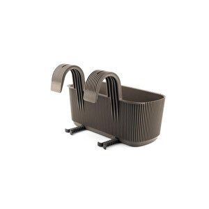 Krs-249 Plastik Pera Askılı Balkon Saksı 3.2 Lt Kahverengi 5 Adet