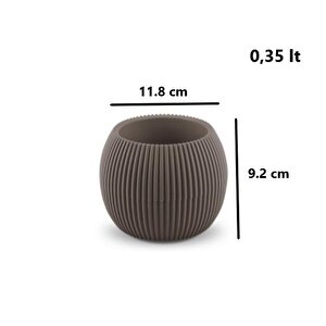 Krs-362 Plastik Mercan Kaktüs Saksı 0.35 Litre Soft Kahverengi 6 Adet