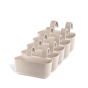 Krs-249 Plastik Pera Askılı Balkon Saksı 3.2 Lt Krem 5 Adet