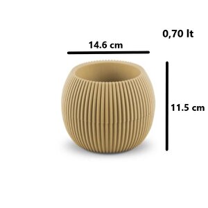 Krs-363 Plastik Mercan Kaktüs Saksı 0.7 Litre Soft Sarı 6 Adet