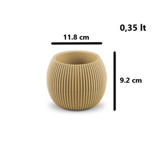 Krs-362 Plastik Mercan Kaktüs Saksı 0.35 Litre Soft Sarı 6 Adet