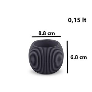 Krs-361 Plastik Mercan Kaktüs Saksı 0.15 Litre Antrasit 6 Adet