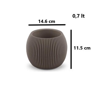 Krs-363 Plastik Mercan Kaktüs Saksı 0.7 Litre Kahverengi 6 Adet