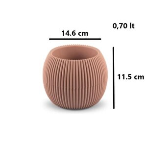 Krs-363 Plastik Mercan Kaktüs Saksı 0.7 Litre Soft Pembe 6 Adet