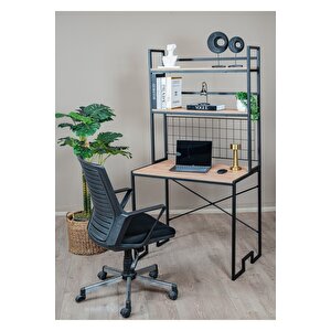 ̇ Lux Raflı Çalışma Masası Çok Amaçlı Dekoratif 2 Kitaplık Raflı Çalışma Masası
