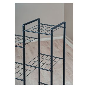 Uyan Ev Ürünleri̇ Garden 8 Raflı Siyah Metal Saksılık Bahçe Balkon Salon Bitkileri Için Düzenleyici