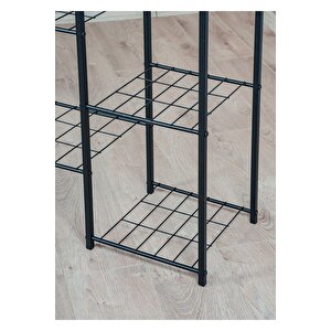 Uyan Ev Ürünleri̇ Garden 8 Raflı Siyah Metal Saksılık Bahçe Balkon Salon Bitkileri Için Düzenleyici