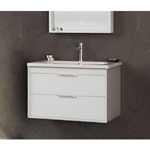 Clay 65 Cm Beyaz Banyo Dolabı Alt Modül Ve Lavabo