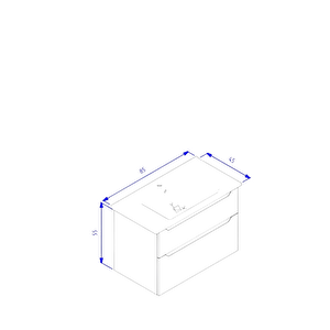 Messina 85 Cm Mat Antrasit Banyo Dolabı Alt Modül Ve Lavabo