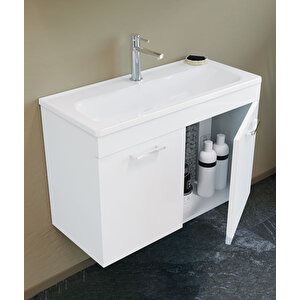 Bafa 60 Cm Banyo Dolabı Alt Modül Ve Lavabo