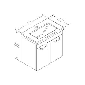 Bafa 60 Cm Banyo Dolabı Alt Modül Ve Lavabo