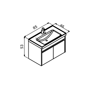 Aydos 85 Cm Banyo Dolabı Alt Modül Ve Lavabo