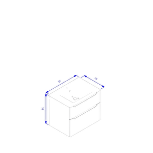 Messina 65 Cm Mat Beyaz Banyo Dolabı Alt Modül Ve Lavabo