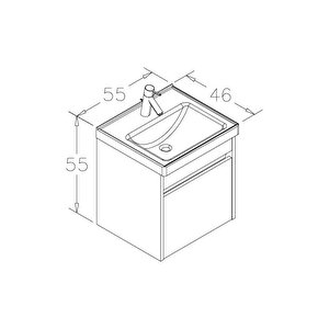 Orka Aydos 55 Cm Banyo Dolabı Alt Modül Ve Lavabo