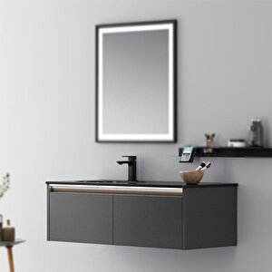 Lisbon 110 Cm Antrasit Banyo Dolabı Alt Modül Ve Lavabo