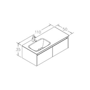 Lisbon 110 Cm Antrasit Banyo Dolabı Alt Modül Ve Lavabo