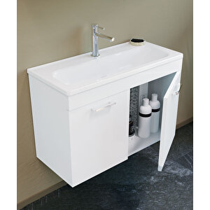 Bafa 80 Cm Banyo Dolabı Alt Modül Ve Lavabo