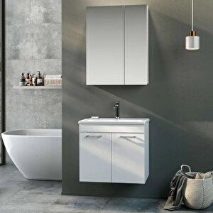 Bafa 60 Cm Beyaz Banyo Dolabı Takımı
