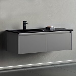 Lisbon 110 Cm Gri Banyo Dolabı Alt Modül Ve Lavabo