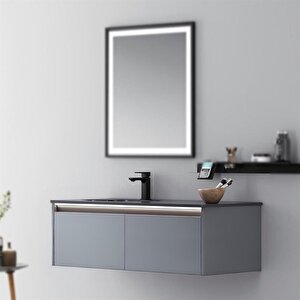 Lisbon 110 Cm Gri Banyo Dolabı Alt Modül Ve Lavabo