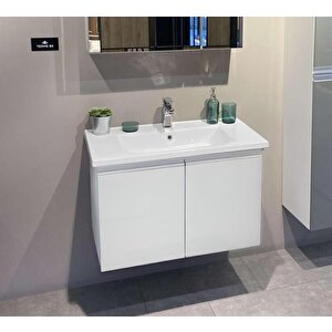 Terme 80 Cm Beyaz Banyo Dolabı Alt Modül Ve Lavabo