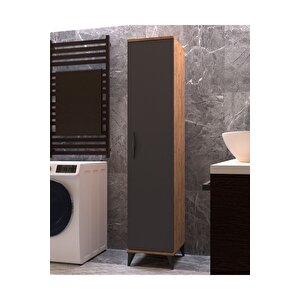 Vesso Tek Kapaklı Dolap Çok Amaçlı Dolap Banyo Dolabı Mutfak Dolabı Kiler Dolabı Raflı Dolap Atlantik Çam Antrasit