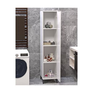 Vesso Tek Kapaklı Dolap Çok Amaçlı Dolap Banyo Dolabı Mutfak Dolabı Kiler Dolabı Raflı Dolap