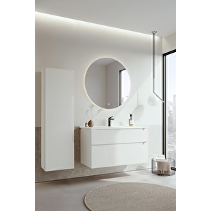 Orka Messina 100 Cm Beyaz Banyo Dolabı Takımı (ledli Ayna)