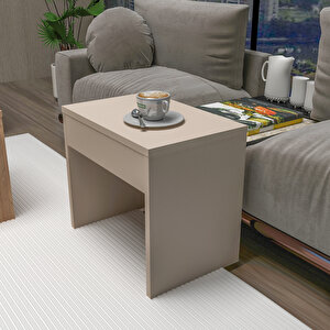Arnetti Sartos 3’lü Zigon Sehpa Takımı – Atlantik Çam & Bej, Modern Tasarım Orta Sehpa