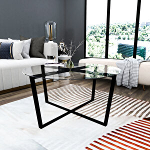 Arnetti Serenity Yuvarlak Cam Modern Lüx Orta Sehpa