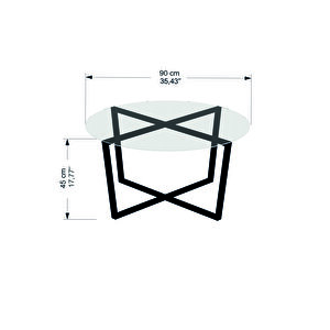 Arnetti Serenity Yuvarlak Cam Modern Lüx Orta Sehpa
