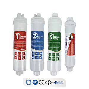 Su Arıtma Cihazı Için Inline 4 Lü Filtre Seti