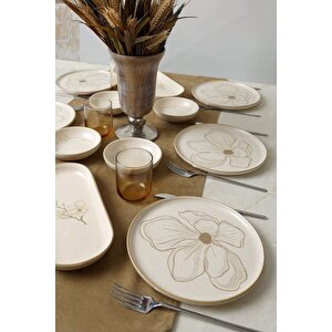 Taupe Bloom Kahvaltı Takımı 12 Parça 6 Kişilik 22519-28-29