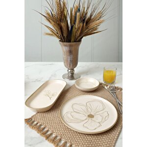 Taupe Bloom Kahvaltı Takımı 12 Parça 6 Kişilik 22519-28-29