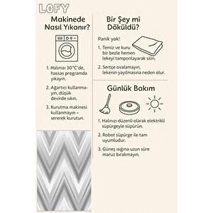 Zikzak Modern Halı – Gri Ve Beyaz – Geometrik Chevron Deseni, Pamuk Dokuma Taban, Makinede Yıkanabilir, Kolay Temizlenebilir, Toz Ve Tüy Tutmaz, Kaymaz, Evcil Hayvan Dostu