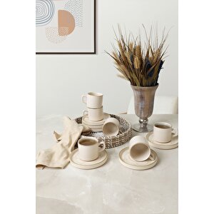 Taupe Bloom Stackable Çay Takımı 12 Parça 6 Kişilik 22520-28