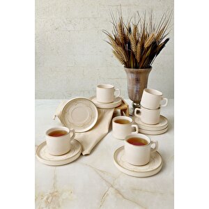 Taupe Bloom Stackable Çay Takımı 12 Parça 6 Kişilik 22520-28