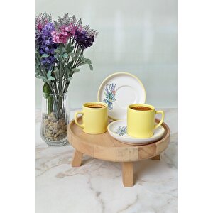 Elegant Blossoms Sarı Kahve Takımı 4 Parça 2 Kişilik 21790