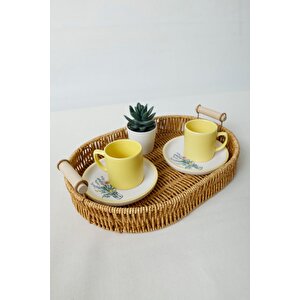 Elegant Blossoms Sarı Kahve Takımı 4 Parça 2 Kişilik 21790