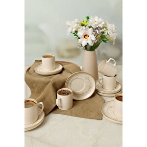 Taupe Bloom Nordic Kahve Takımı 12 Parça 6 Kişilik 22520-28