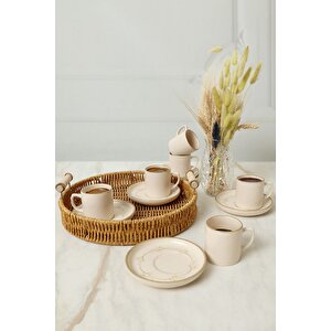 Taupe Bloom Nordic Kahve Takımı 12 Parça 6 Kişilik 22520-28