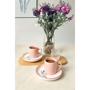 Elegant Blossoms Pembe Kahve Takımı 4 Parça 2 Kişilik 21793