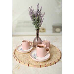 Elegant Blossoms Pembe Kahve Takımı 4 Parça 2 Kişilik 21793