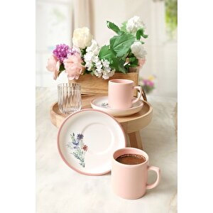 Elegant Blossoms Pembe Kahve Takımı 4 Parça 2 Kişilik 21793