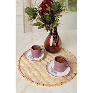 Elegant Blossoms Violet Kahve Takımı 4 Parça 2 Kişilik 21791