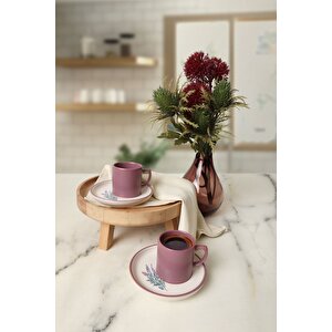 Elegant Blossoms Violet Kahve Takımı 4 Parça 2 Kişilik 21791