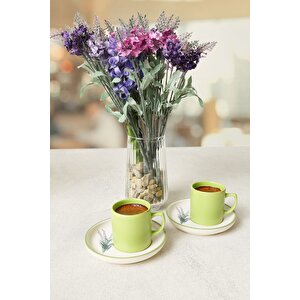 Elegant Blossoms Yeşil Kahve Takımı 4 Parça 2 Kişilik 21788