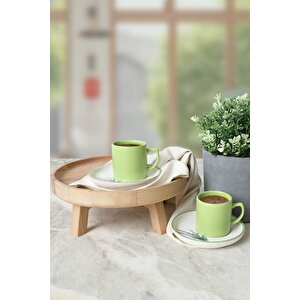 Elegant Blossoms Yeşil Kahve Takımı 4 Parça 2 Kişilik 21788