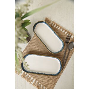 Reaktif Kobalt Noyan Kayık Tabak 26 Cm 2 Adet Q82